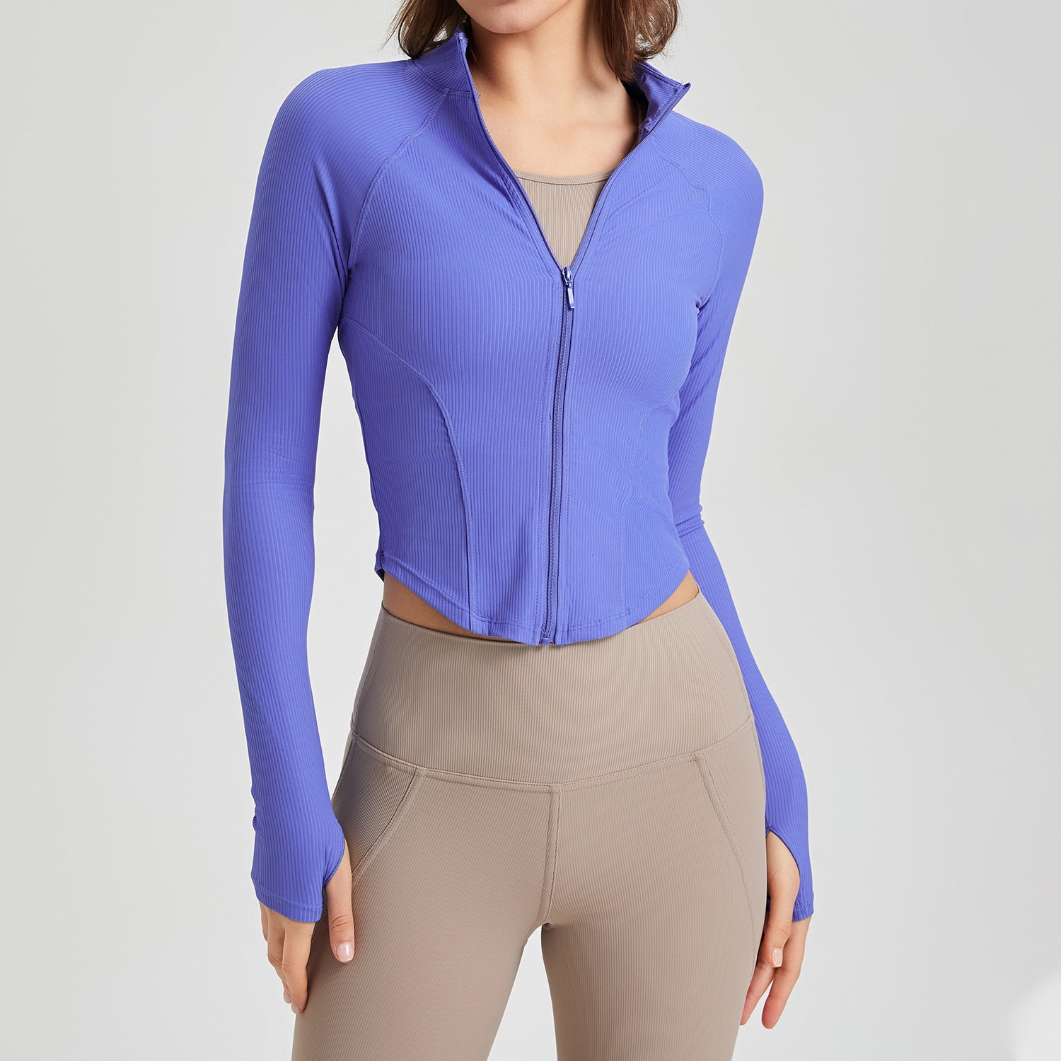 Shaping Yoga Clothes Women Casual Jacket Long-Sleeved Zipper Hooded Running Skin Friendly Sports Fitness Top