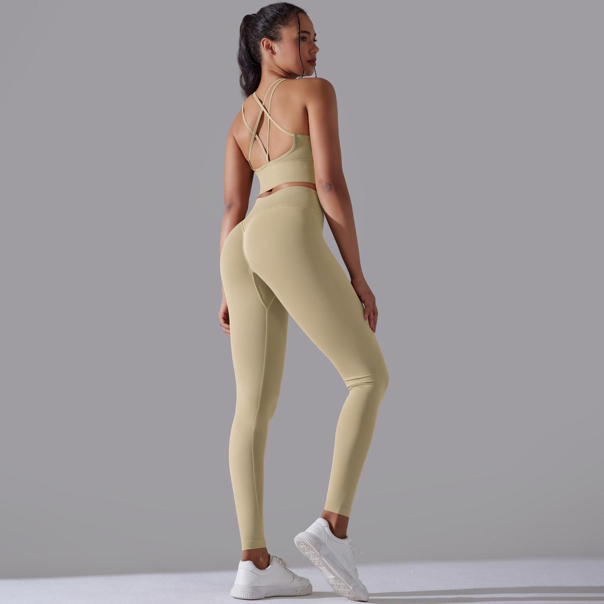 Cross Bra Trousers Suit-Light Camel