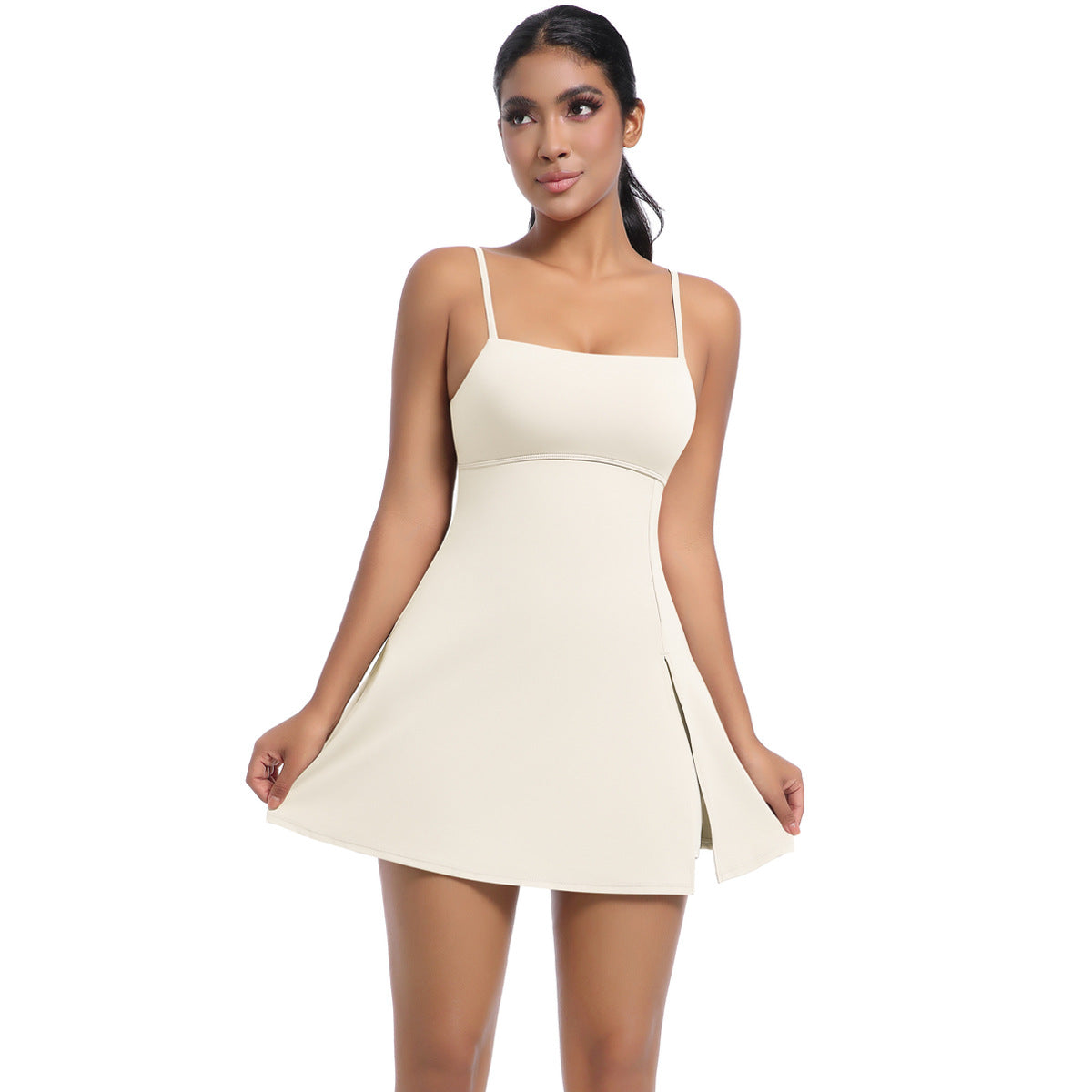 Jumpsuit Tennis Skirt-Light Ivory