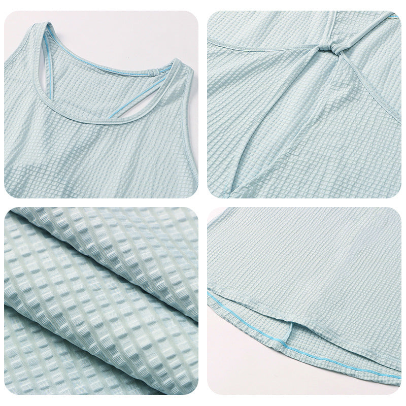Loose Yoga Clothes Vest Women Sexy Running Sports Blouse Nylon Ice Feeling Breathable Workout Clothing