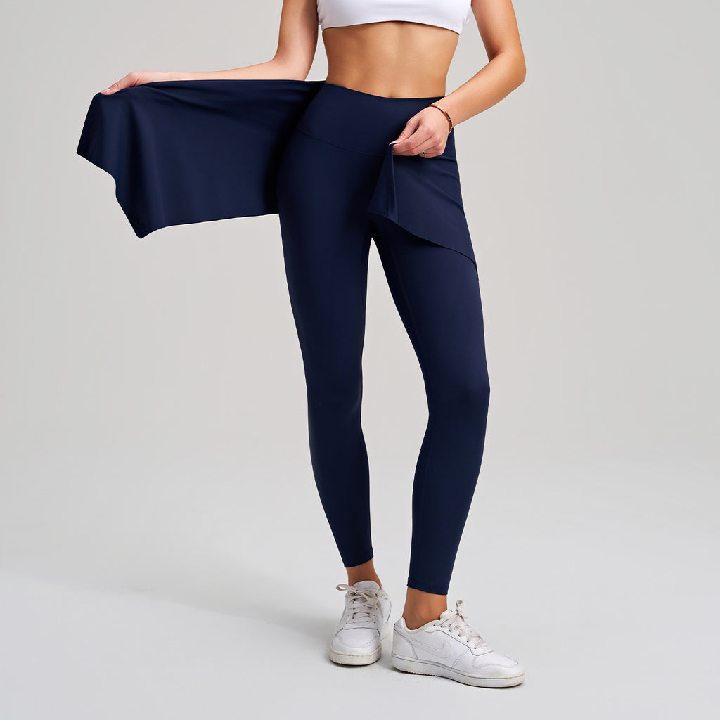 Two Piece Set Nude Feel Yoga Pants Outer Wear Tight No Embarrassment Removable Thigh High Waist Hip Lift Fitness Pants