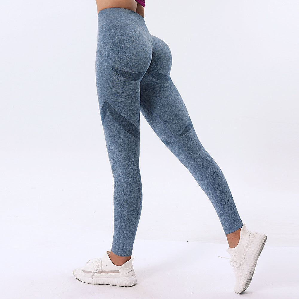 Quick Dry Hip Raise Yoga Pants Women Abdominal Shaping High Waist Sports Yoga Trousers Violently Sweat Tight Fitness Smiley Pants