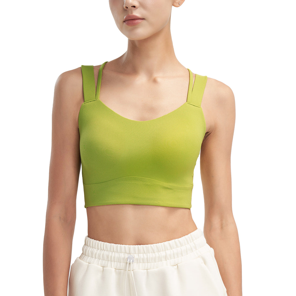 Shockproof Yoga Sports Underwear One Piece Cup Breathable Moisture Absorption Workout Beauty Back High Strength Nude Feel Running Vest