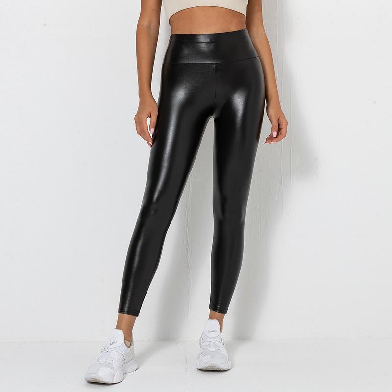 Slim Fit Sexy Leather Pants Faux Leather Bright Leather Pants Women Leggings Outer Wear Hip Raise High Waist Skinny Pants