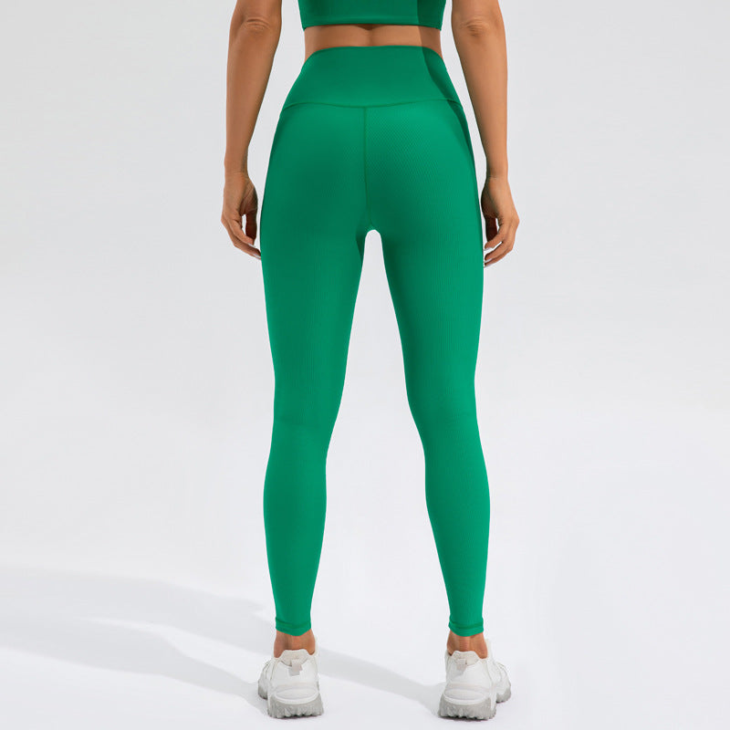 Nude Feel Quick Drying Yoga Pants Women Hip Lifting Outdoor Running Fitness Pants Elastic High Waist Workout Exercise Pants