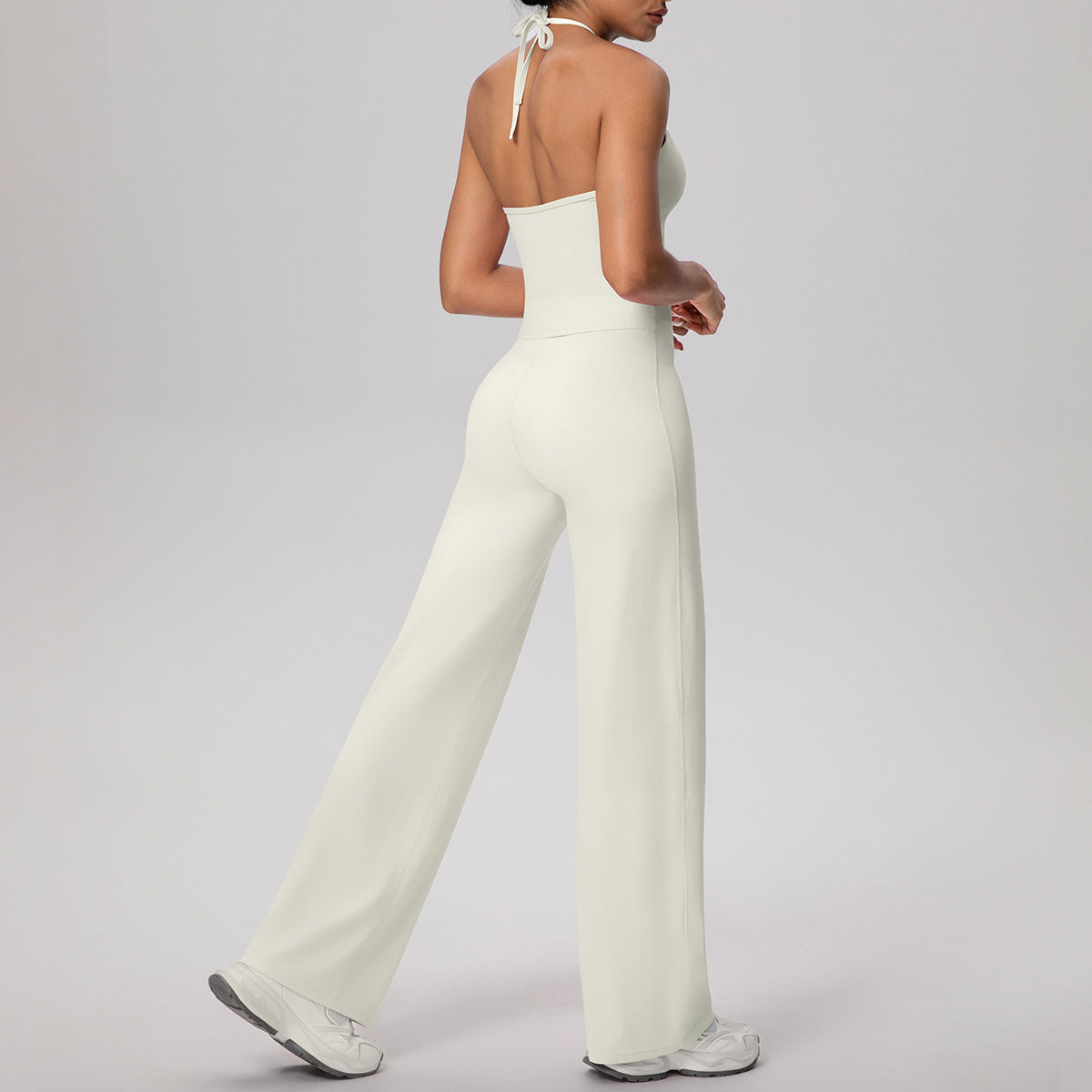 Bandage Vest Pants Suit-Light Ivory