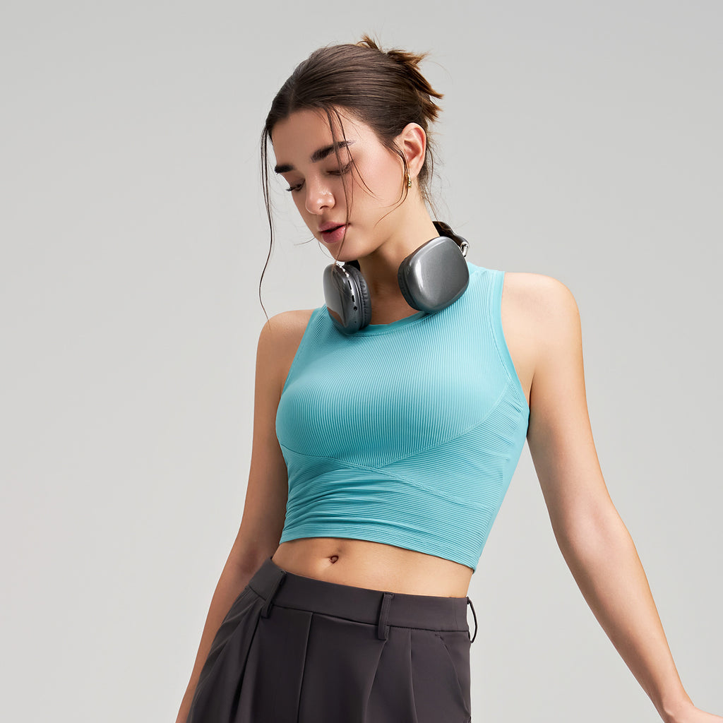 Débardeur de sport à bonnets fixes, séchage rapide, vêtement d'extérieur pour femme, soutien-gorge de sport en fil, soutien-gorge de yoga dos nu galbé