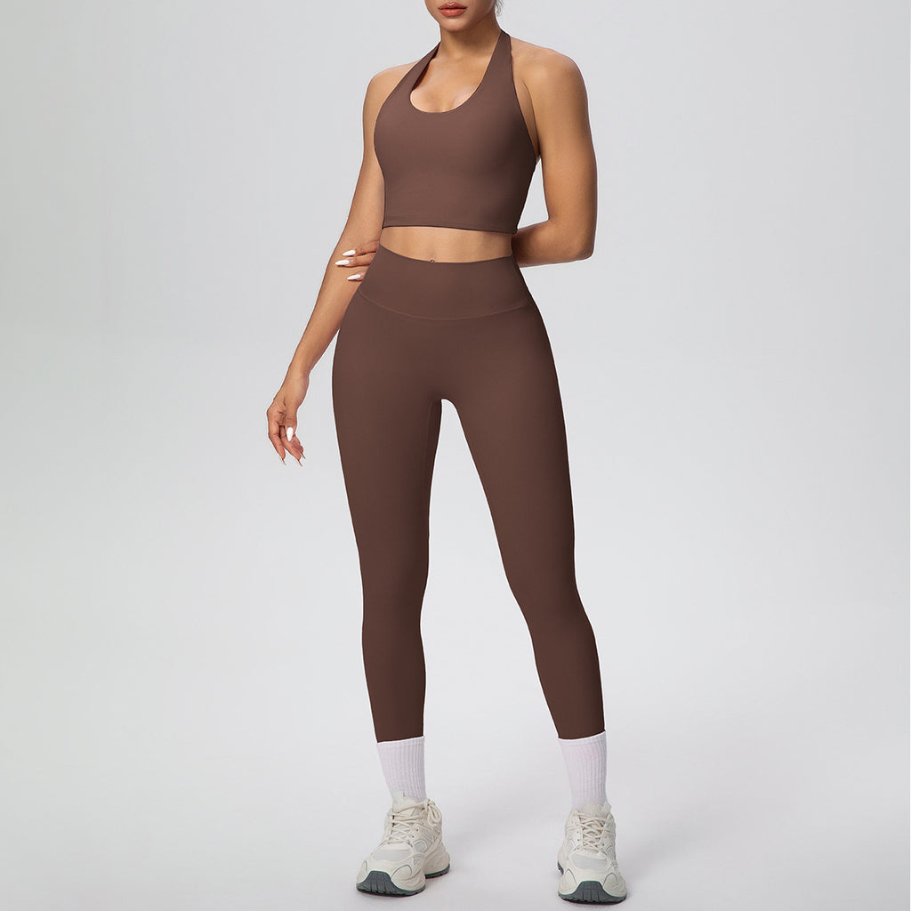 7125 Halter Bra 7100 Pants Suit-Chestnut