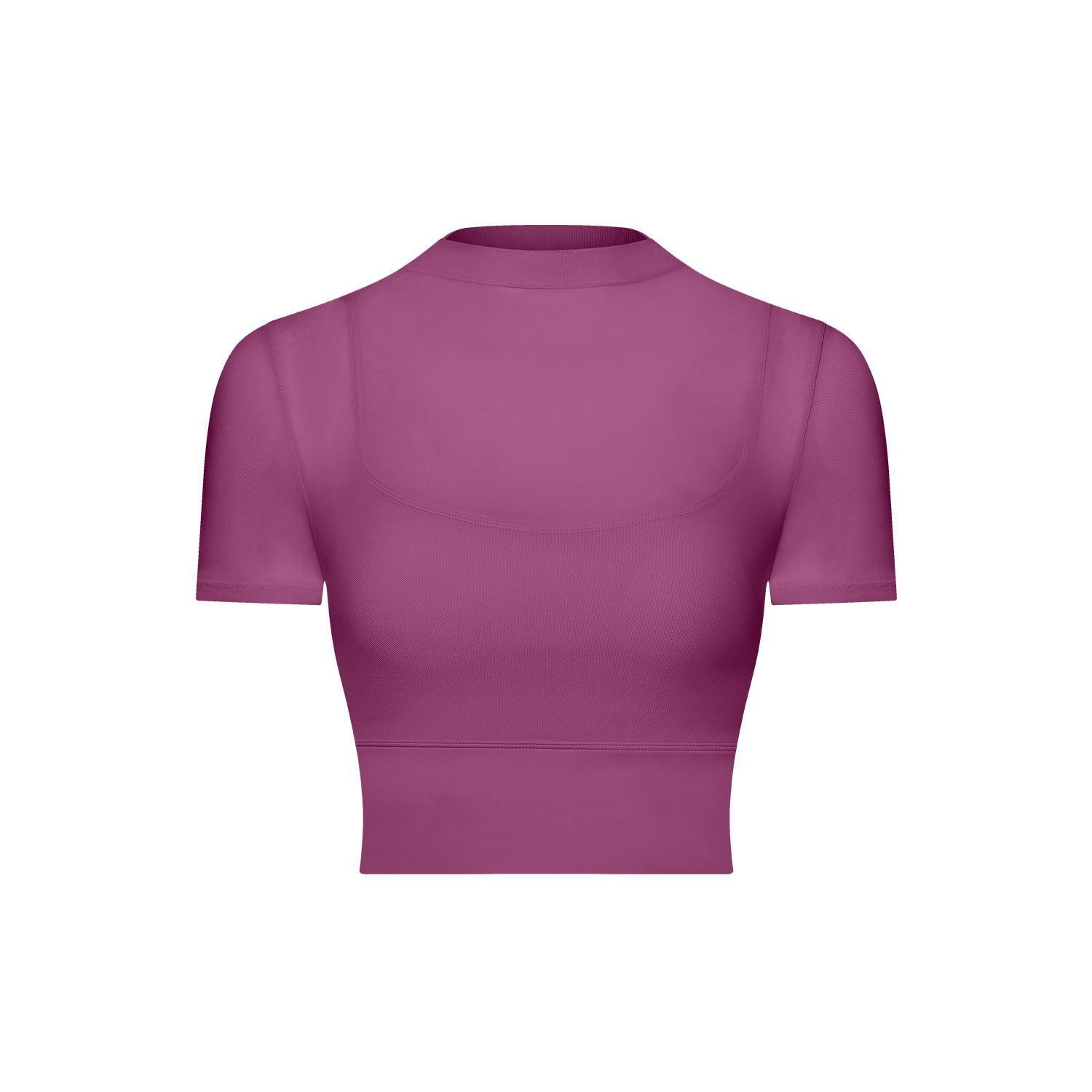 Ropa de yoga de malla sexy, sujetador deportivo de manga corta para correr, de secado rápido, con almohadilla para el pecho, ropa de entrenamiento de una pieza