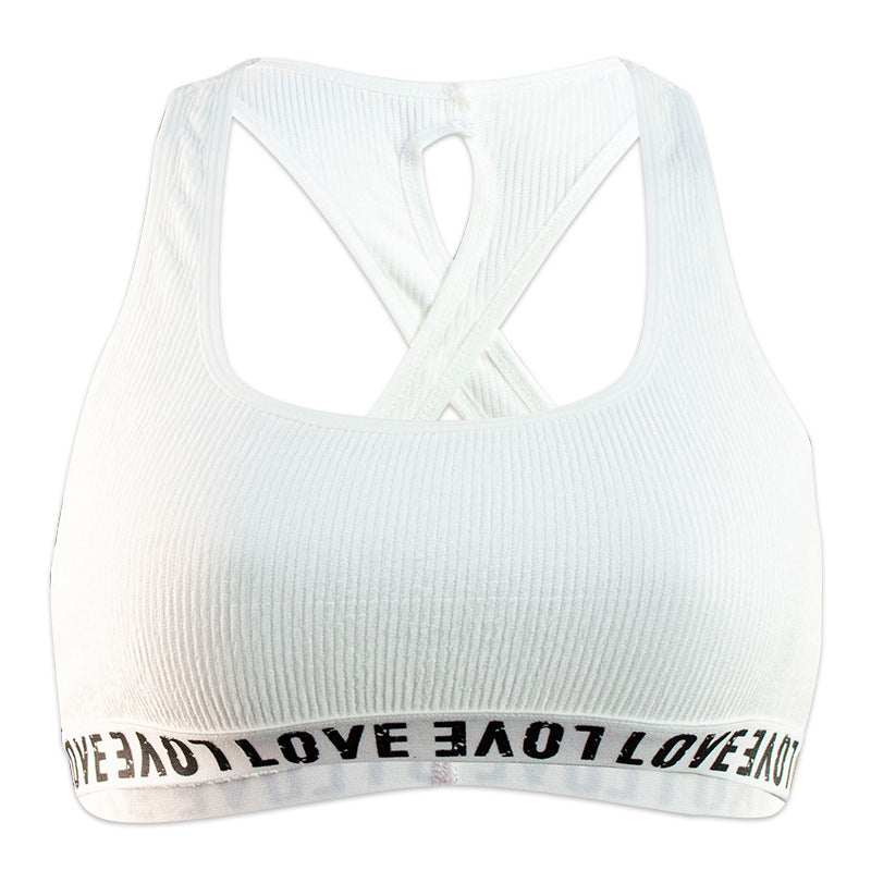 Wearable Sports Underwear Suspenders Vest Seamless Letters Striped Cloth Thin Back Shaping Body Shaping Top