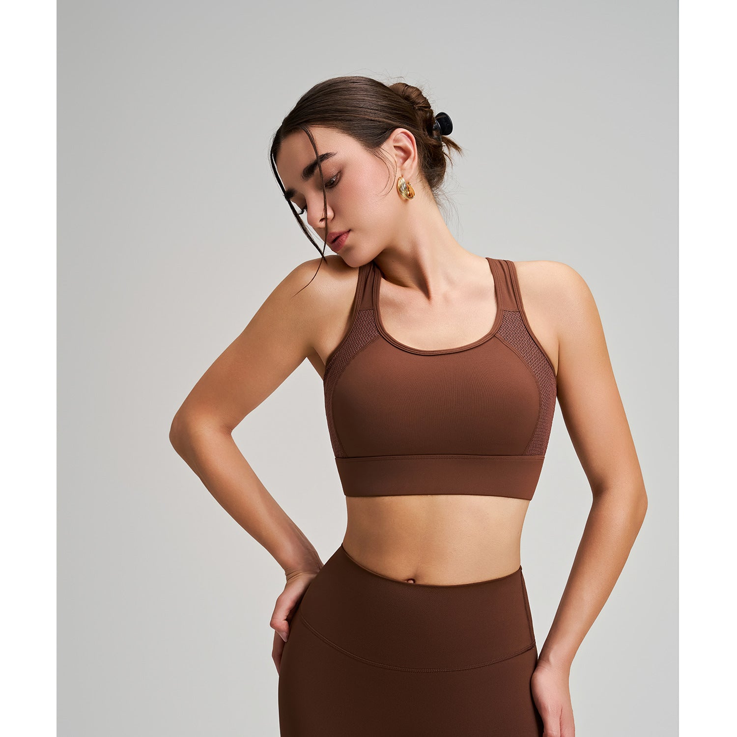 Hollow Out Cutout Breathable I Shaped Vest Fitness Yoga Shockproof Sports Bra Underwear