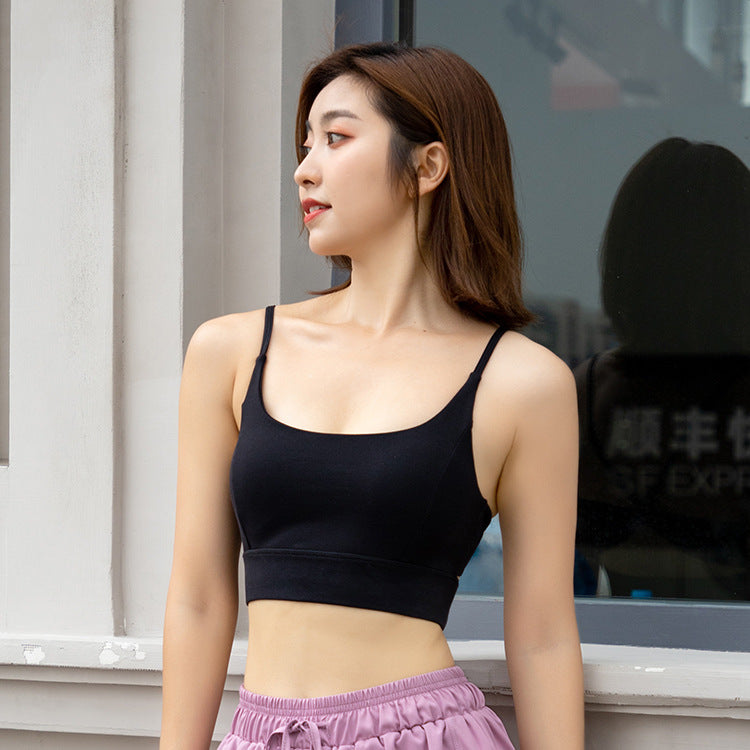 Summer Sports Underwear Women Running Yoga Vest Wireless Push up Workout Clothes Beauty Back Spaghetti Strap Bra