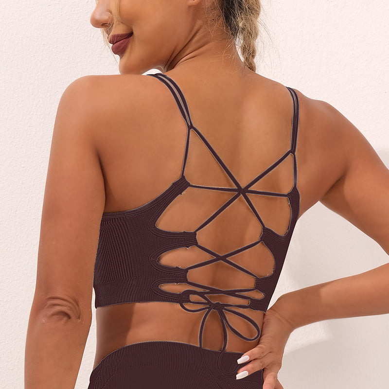 Brown Drawstring Bra