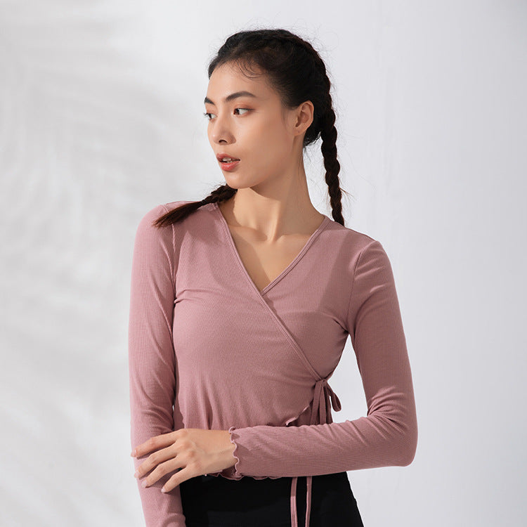 Tight Workout Clothes Women Solid Color Sports Top Running Long Sleeve T Shirt Outer Wear Elastic Yoga Clothes Autumn
