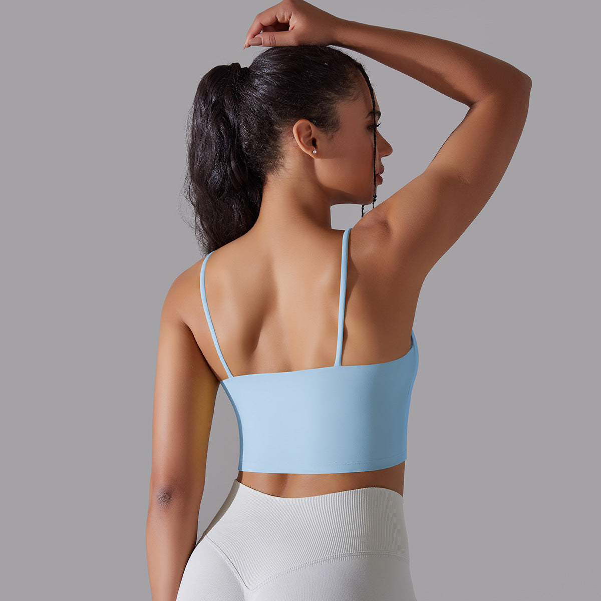Solid Color Yoga Vest Women Fixed Chest Pad Sexy Strip Beauty Back Fitness Top Slip Top Yoga Clothes
