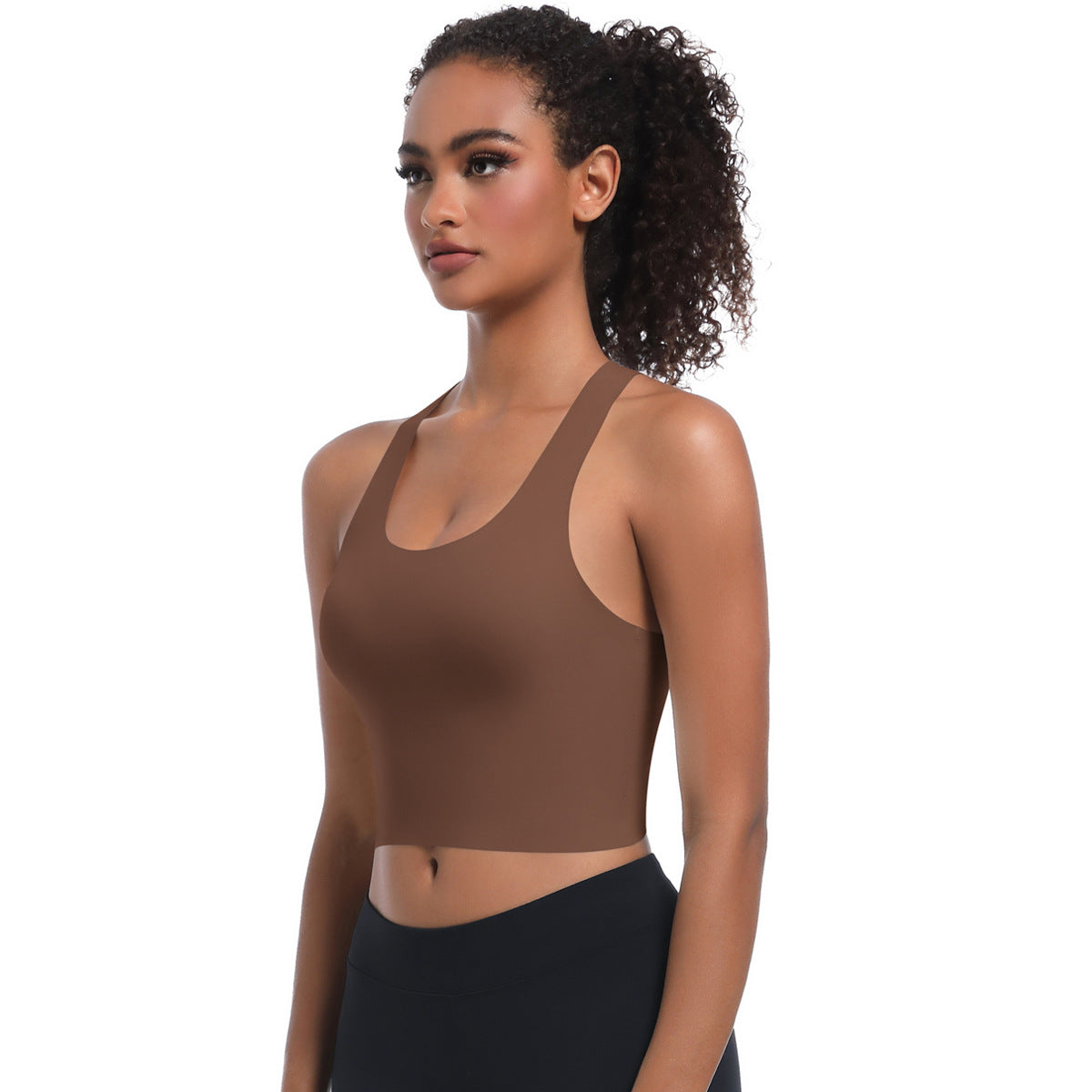 Nude Feel Sports Underwear Push up Sexy Seamless One Piece Cup Cross Beauty Back Yoga Bra Fitness Vest for Women