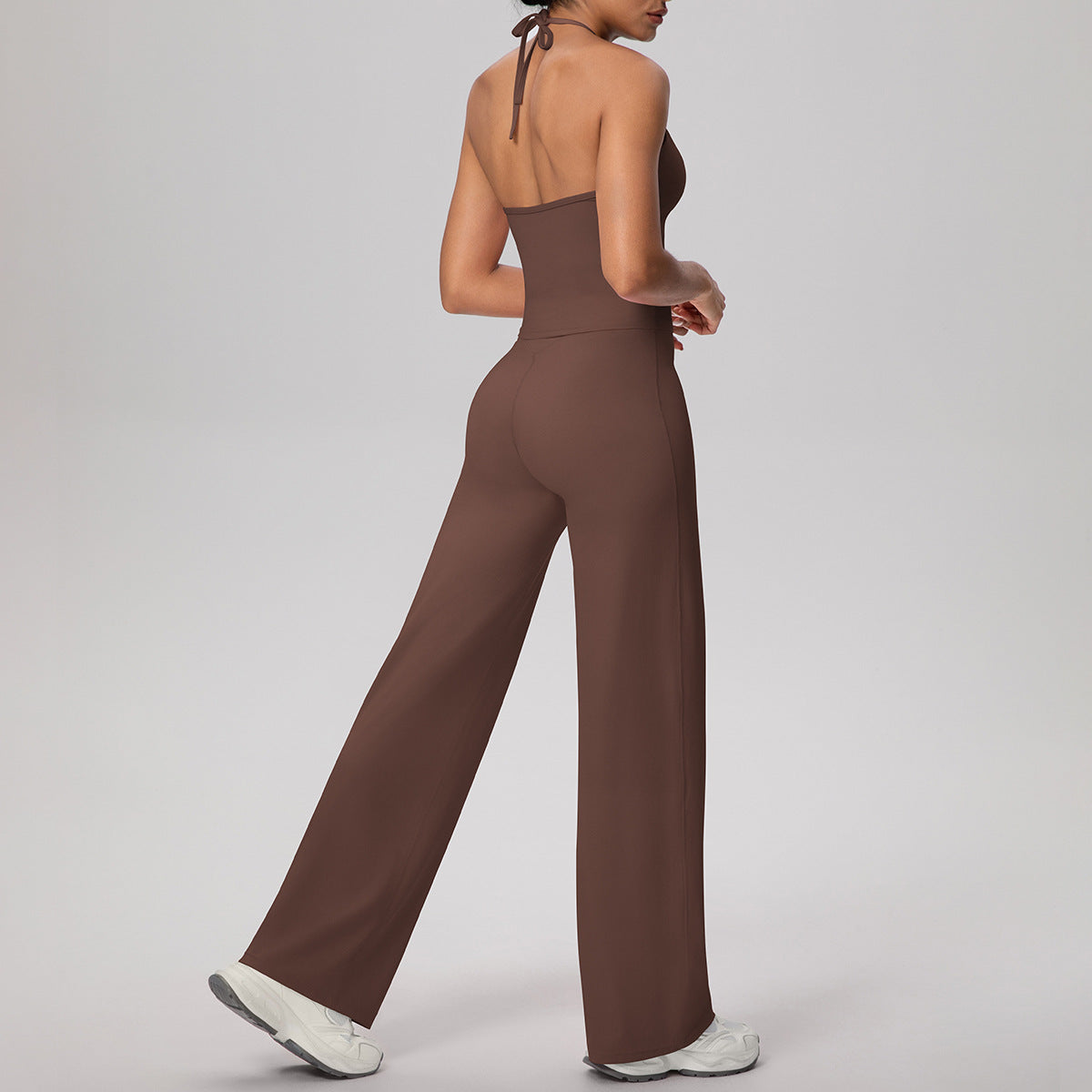 Strap Vest Pants Suit-Chestnut
