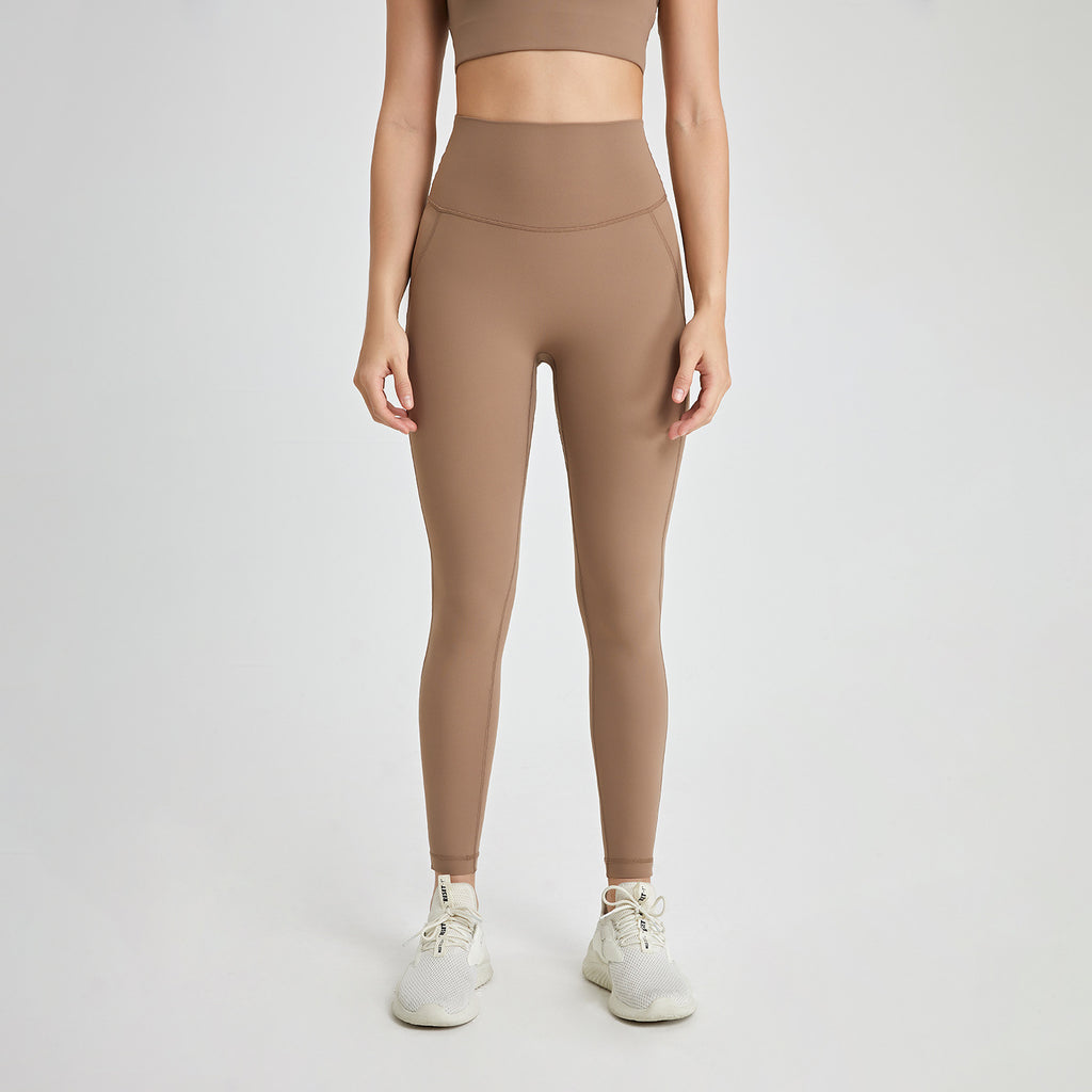 Wear Free Underwear Zero Sense Yoga Pants Seamless Nude Feel Back Pocket Peach Hip Raise Skinny Exercise Workout Pants