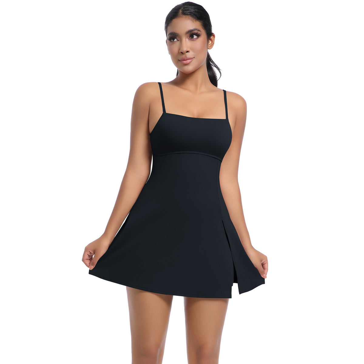 Jumpsuit Tennis Skirt-Black