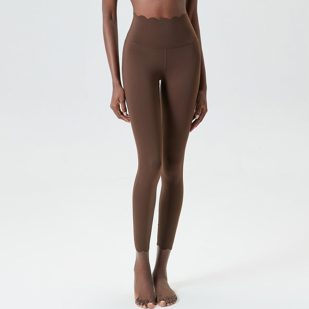 Small Wave Liquid Glue Yoga Pants Women High Waist Flat Stomach Sports Fitness Tight Trousers Quick Drying Leggings