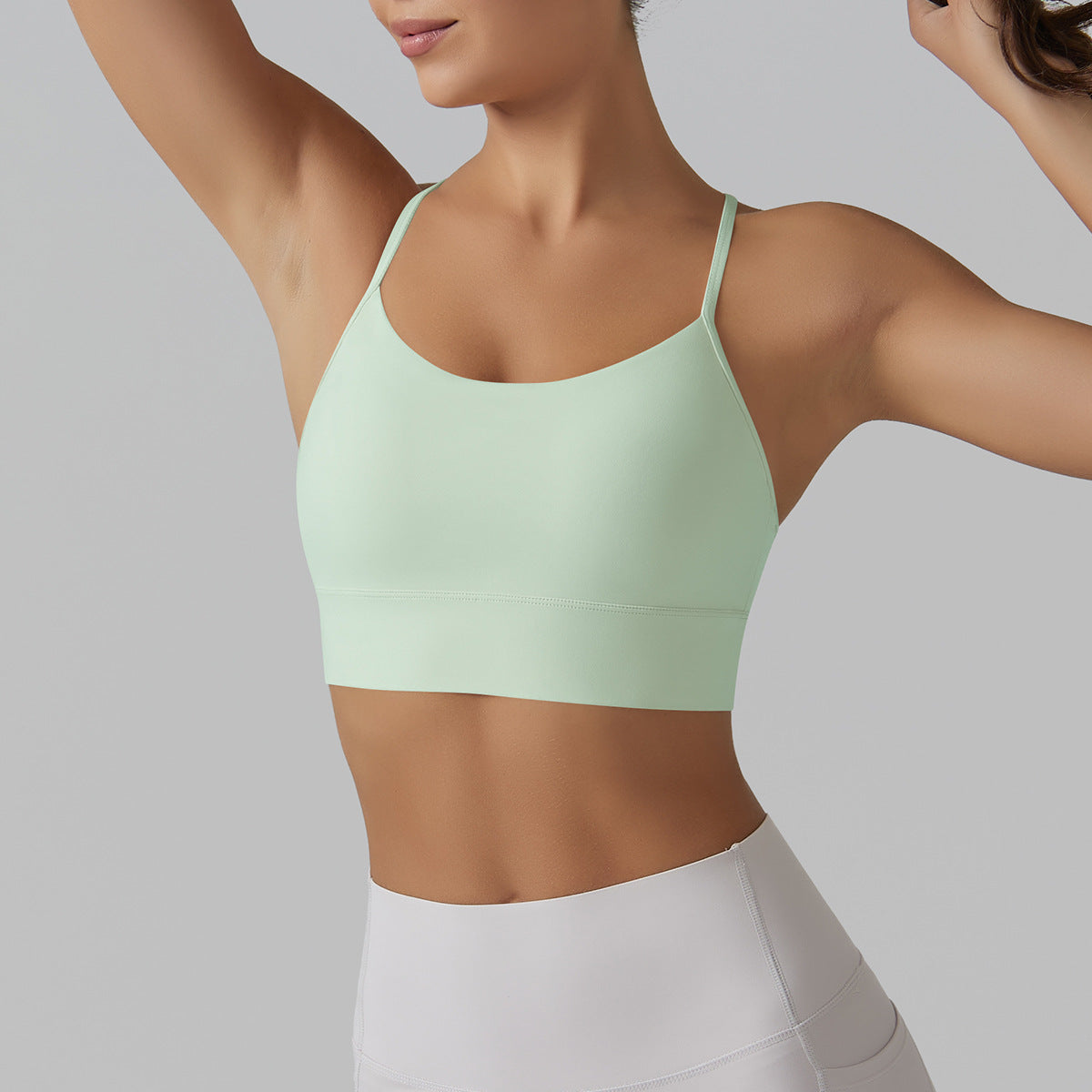 Débardeur de yoga effet seconde peau, sous-vêtements de sport Pilates pour femme, soutien-gorge de yoga sexy pour l'été et le dos.