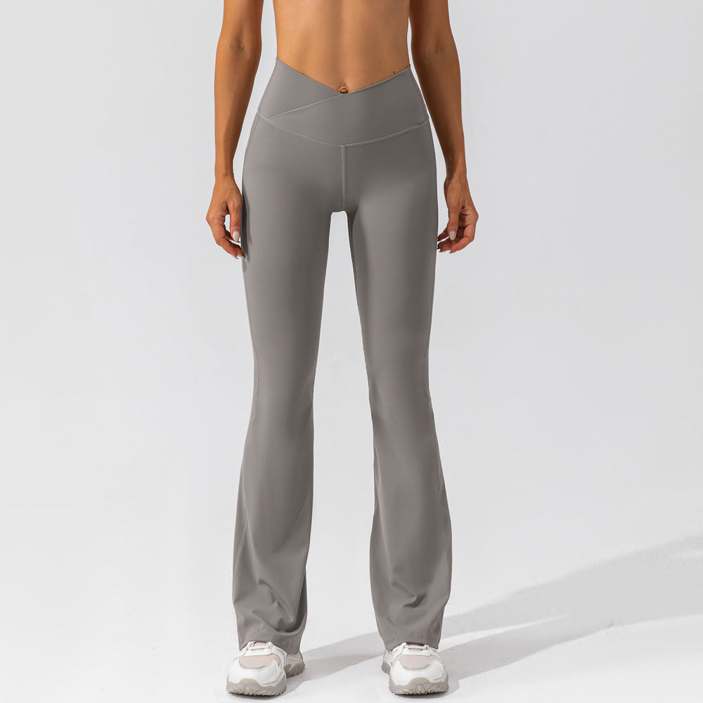 Tight Dance Wide-Leg Pants Hip Lifting High Waist Casual Flared Pants Fitness Sports Yoga Trousers