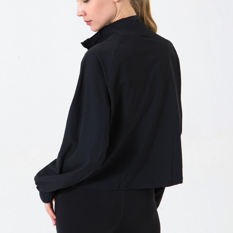 Autumn Winter Zip up Shirt Women Girllulu Sports Top Stand Collar Loose Breathable Fitness Clothes Coat