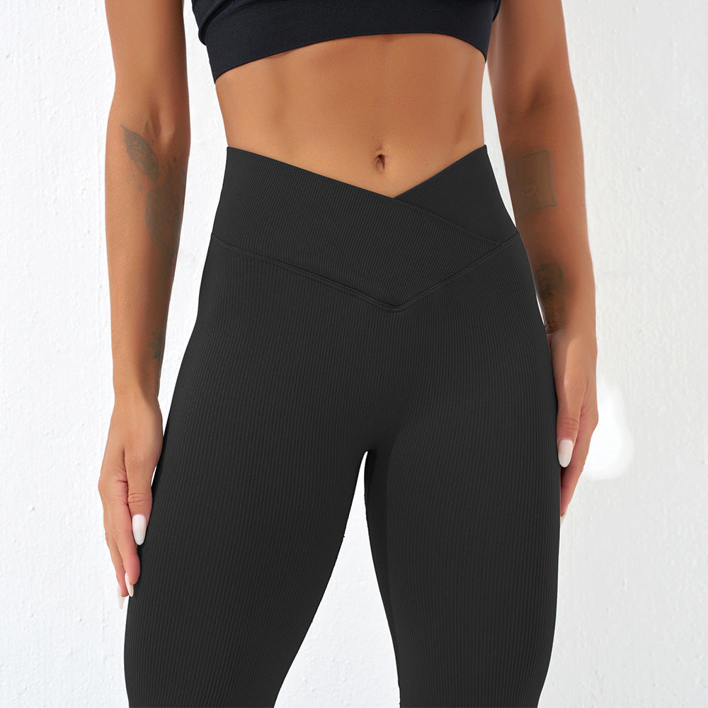 Hip Lifting Yoga Bell Bottom Pants Sexy Slim Shaping Bell Bottom Pants Sports High Waist Wide Leg Casual Yoga Pants