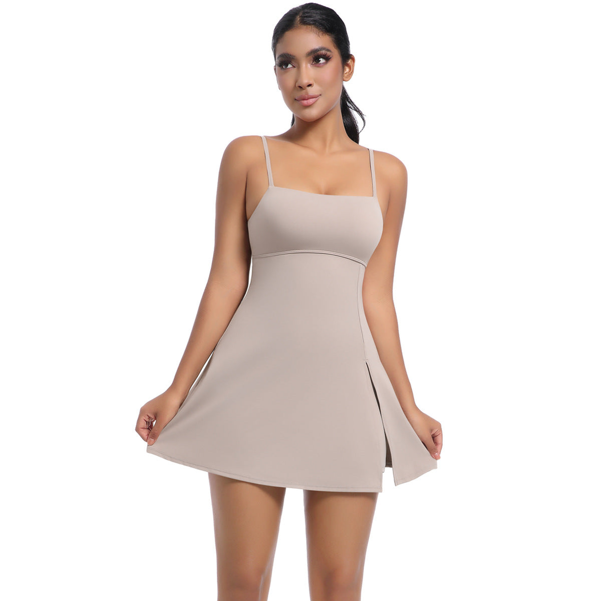 Jumpsuit Tennis Skirt-Bark Color