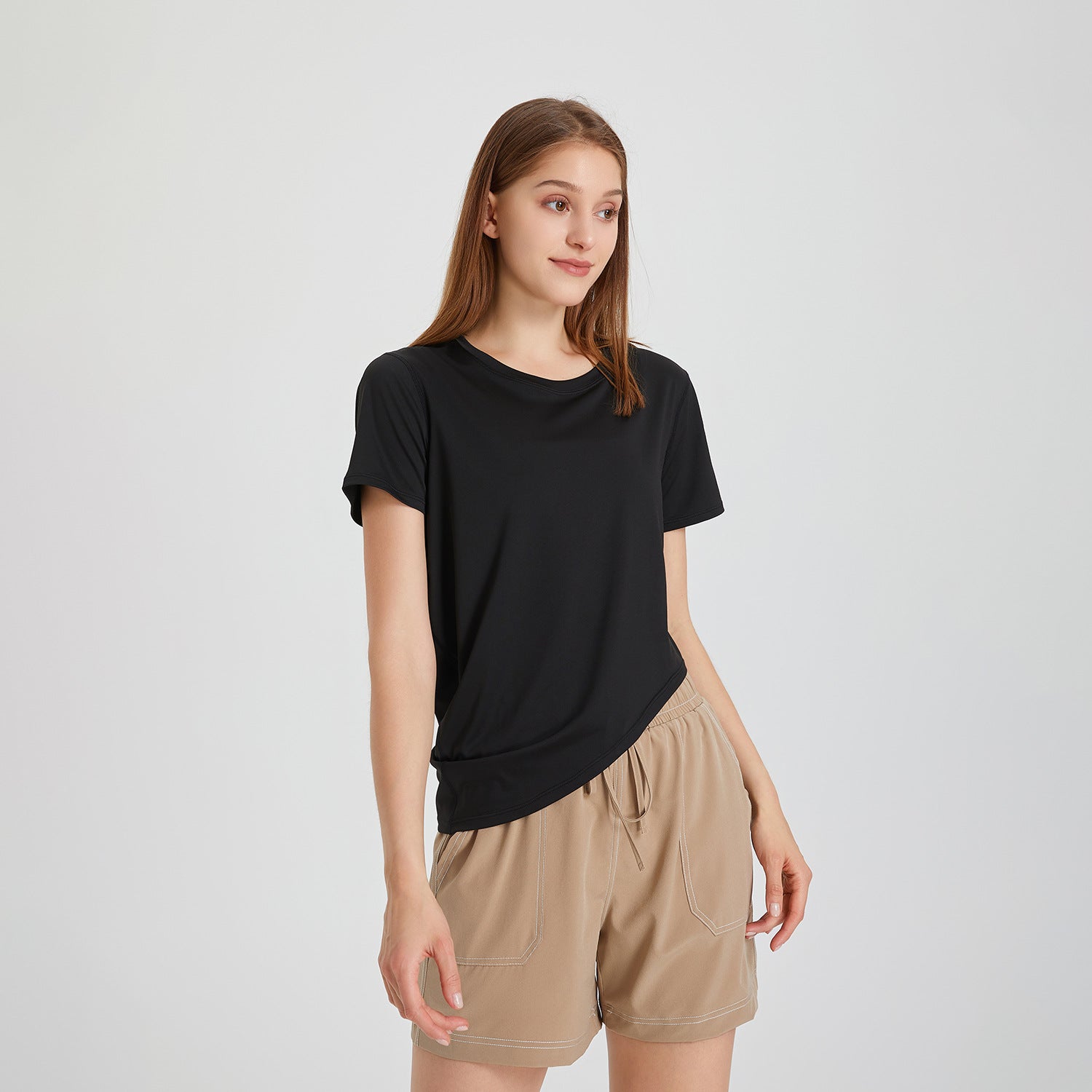 Yoga Clothing Top Women Summer Thin round Neck Skin Friendly Breathable Workout Clothes Short Sleeve Running Quick Drying Exercise T shirt