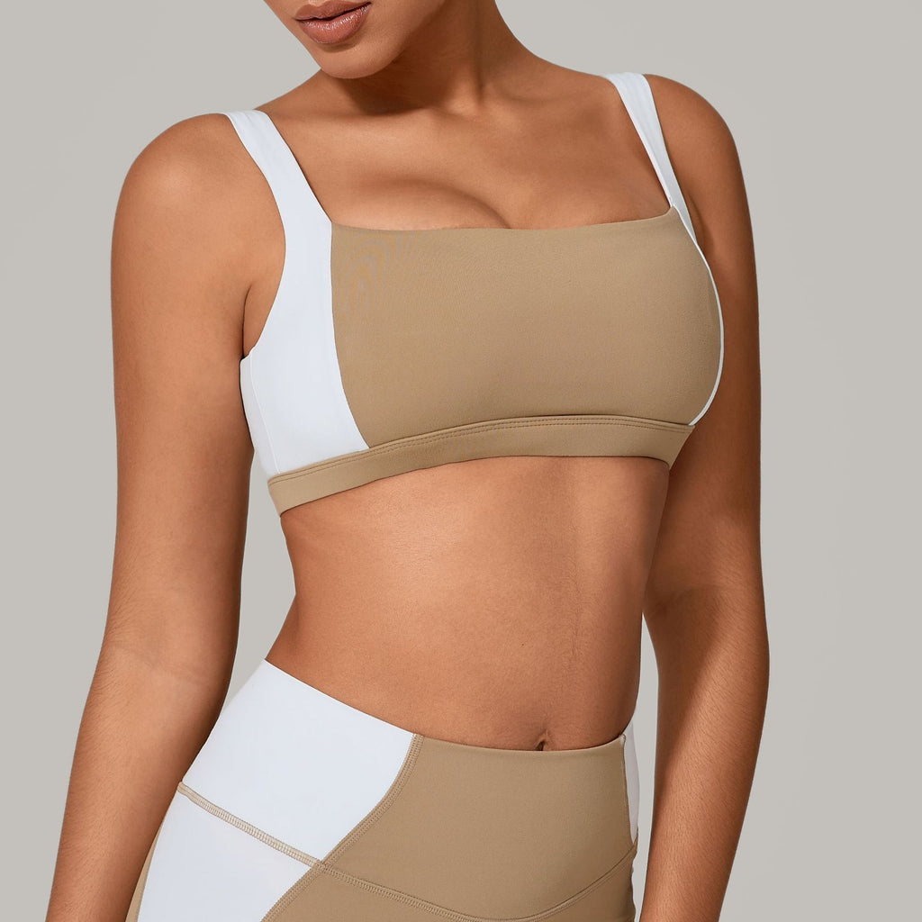 Sous-vêtements de sport à bretelles larges, antichoc, push-up, pour la course et le yoga, débardeur d'entraînement, soutien-gorge de fitness et de mise en valeur du dos.