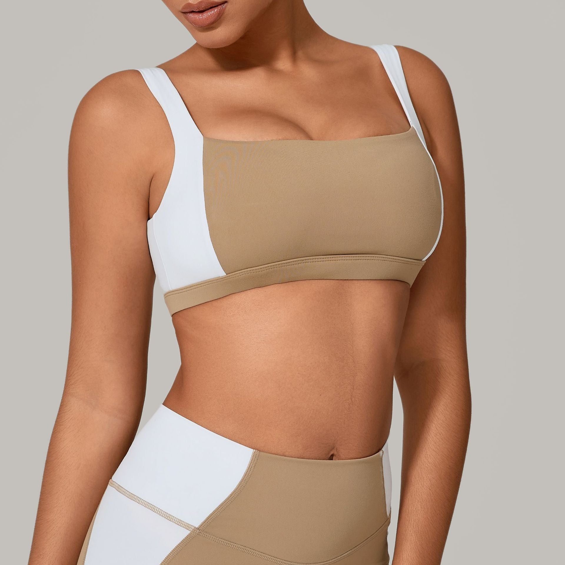 Sous-vêtements de sport à bretelles larges, antichoc, push-up, pour la course et le yoga, débardeur d'entraînement, soutien-gorge de fitness et de mise en valeur du dos.