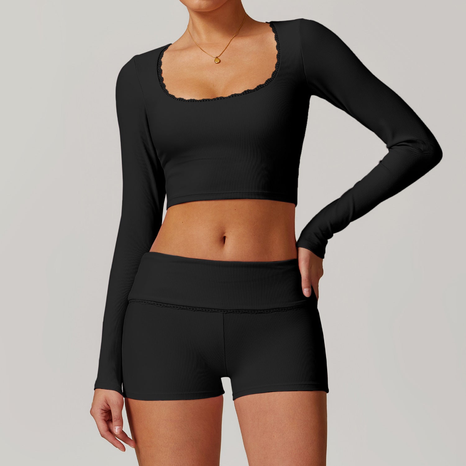 Long Sleeve Shorts Premium Black