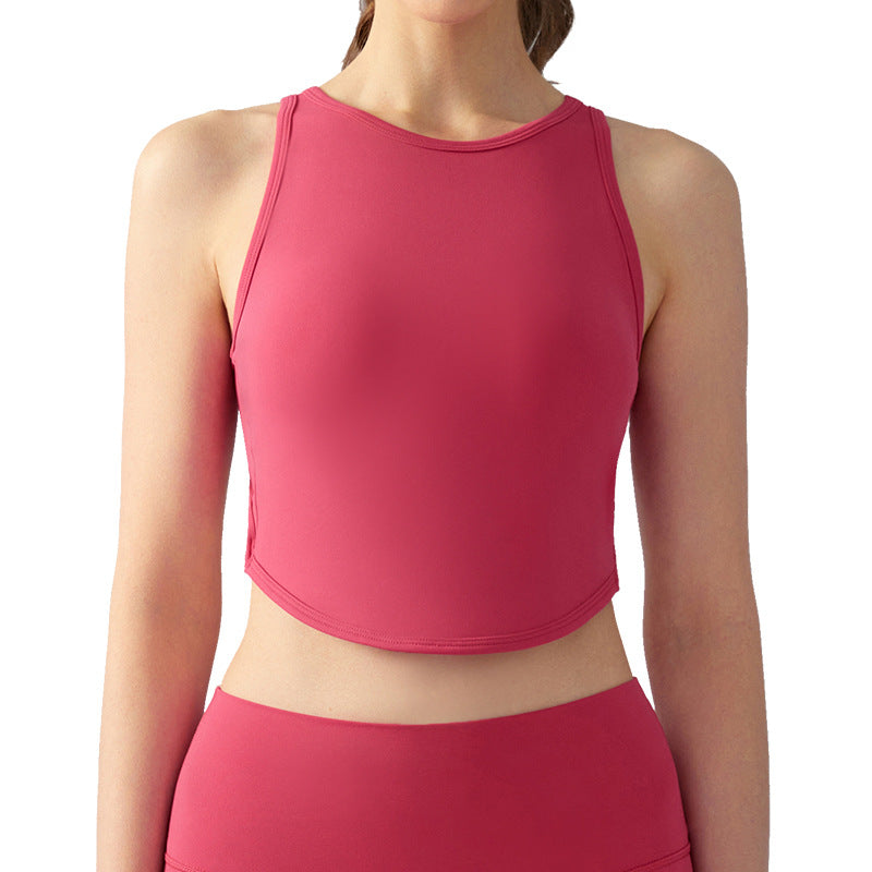 Yoga Clothes Vest Women With Chest Pad Slim Fit Slimming Spring Summer Pure Beauty Back Running Fitness Clothes Sports Vest