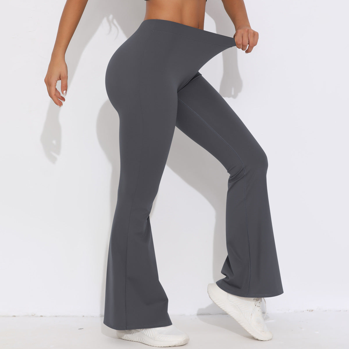 Internet Celebrity V Waist Peach Hip Raise Yoga Bell Bottom Pants Fitness Sports Wide Legs Bootcut Trousers High Waist Quick Drying Yoga Pants Women