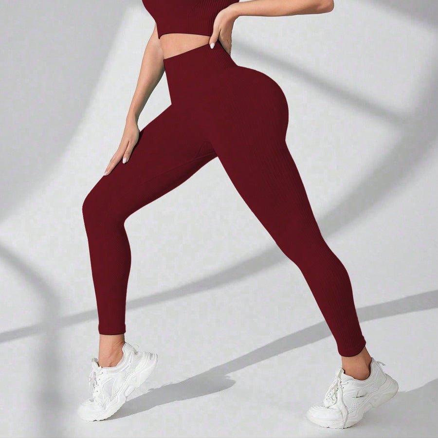 High Waist Yoga Pants Women Seamless Peach Hip Fitness Pants Quick Dry Hip Raise Sports Tight Pants