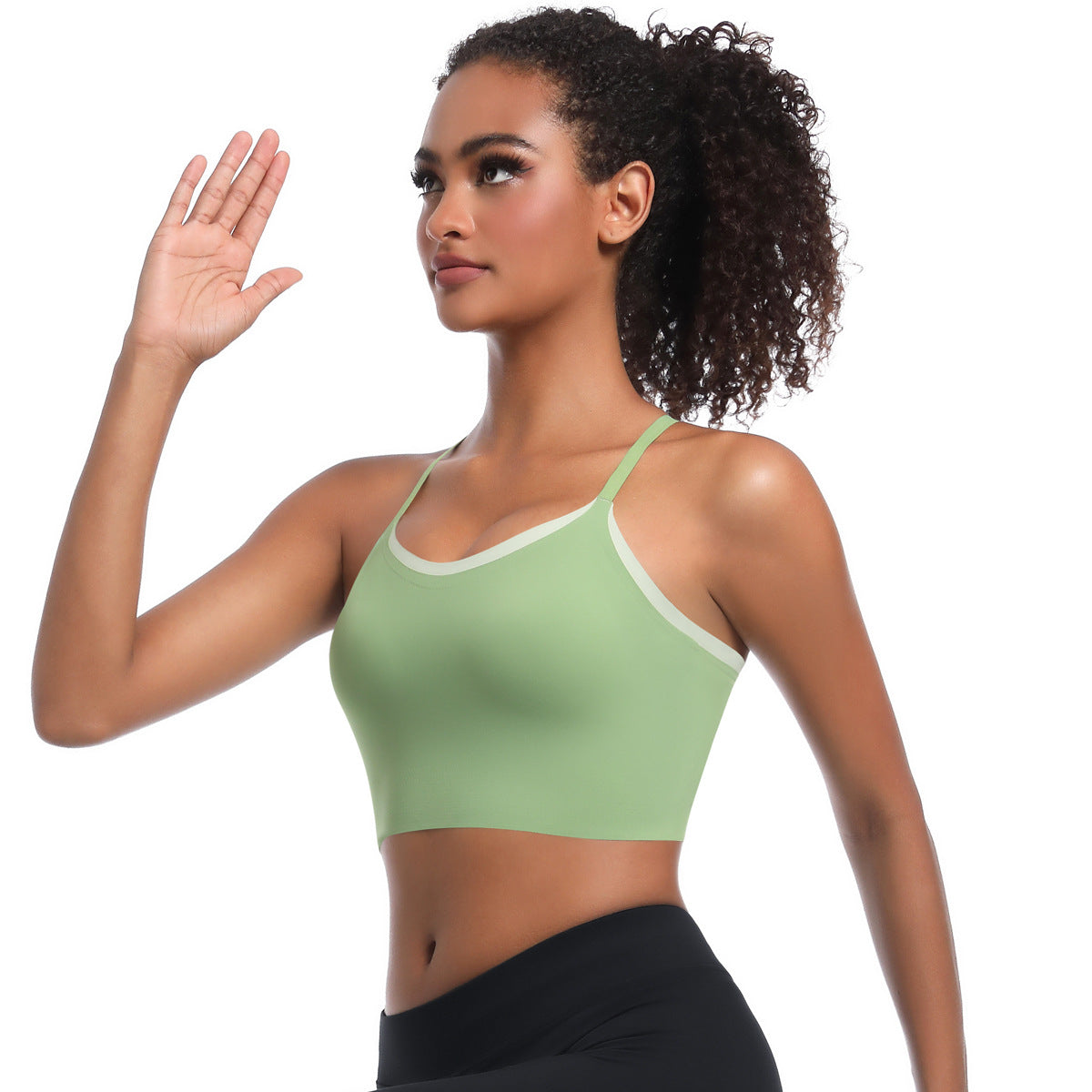 Sous-vêtements de sport push-up à bretelles croisées, dos magnifique, deux couleurs, soutien-gorge de yoga, débardeur de course et d'entraînement pour femmes