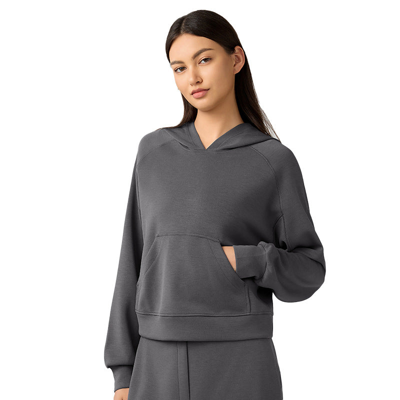 Haut à capuche décontracté pour femme, idéal pour l'automne et l'hiver, coupe ample et amincissante, parfait pour le fitness, le yoga et autres activités physiques.