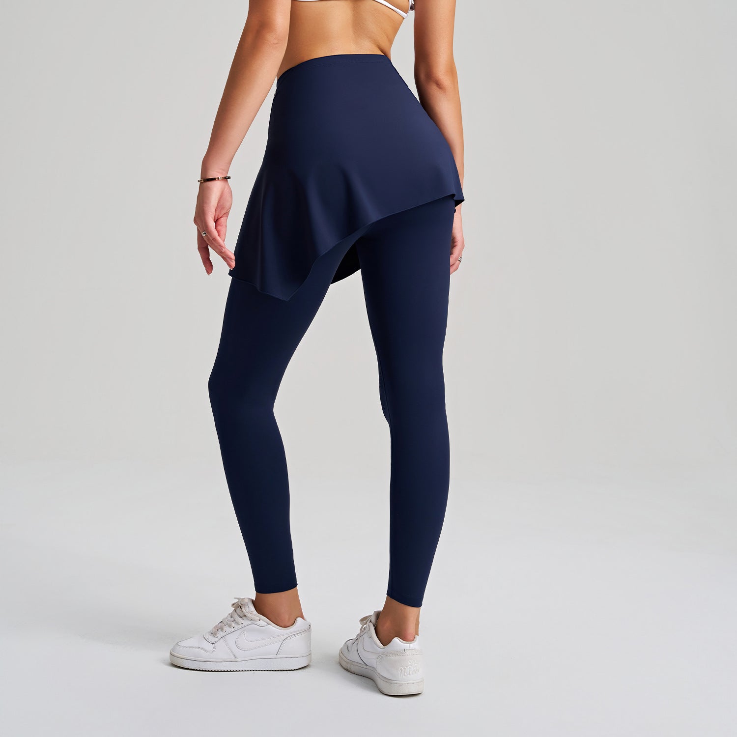 Two Piece Set Nude Feel Yoga Pants Outer Wear Tight No Embarrassment Removable Thigh High Waist Hip Lift Fitness Pants