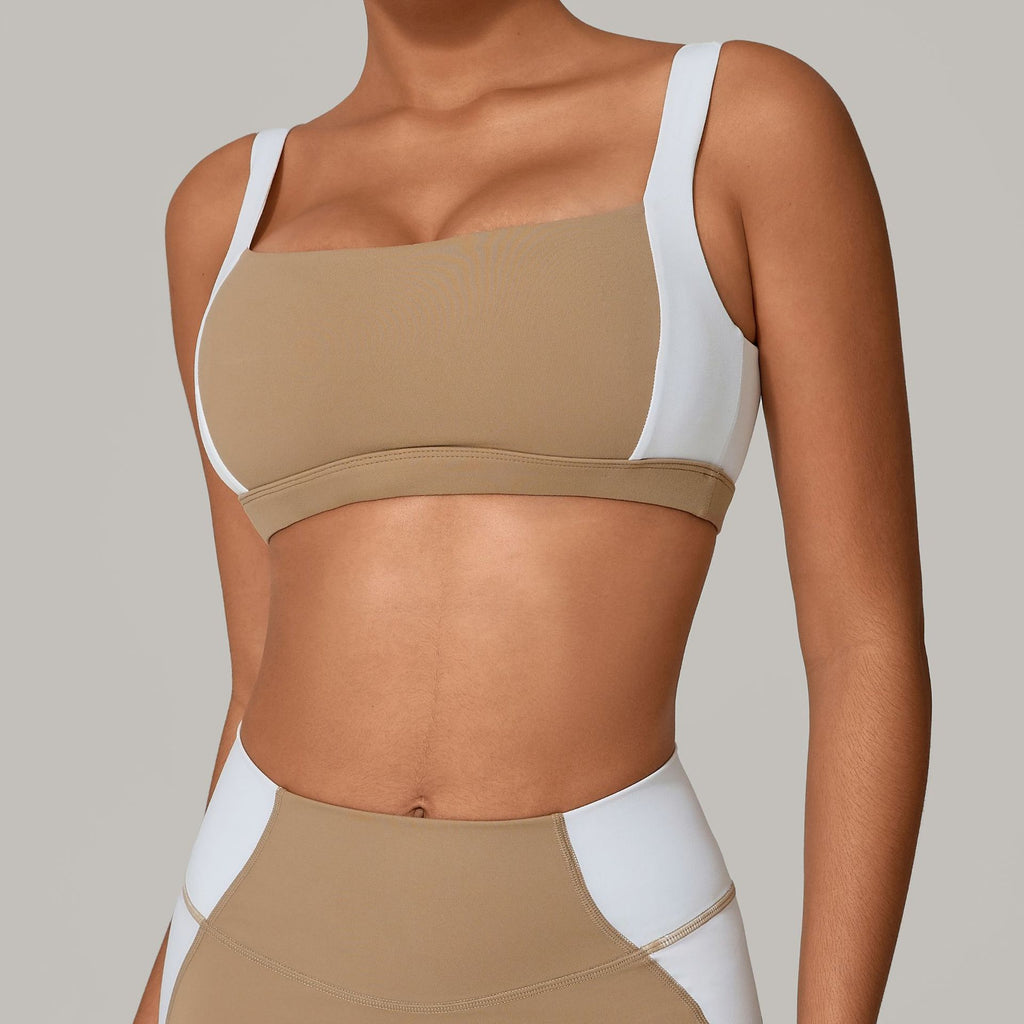 Sous-vêtements de sport à bretelles larges, antichoc, push-up, pour la course et le yoga, débardeur d'entraînement, soutien-gorge de fitness et de mise en valeur du dos.