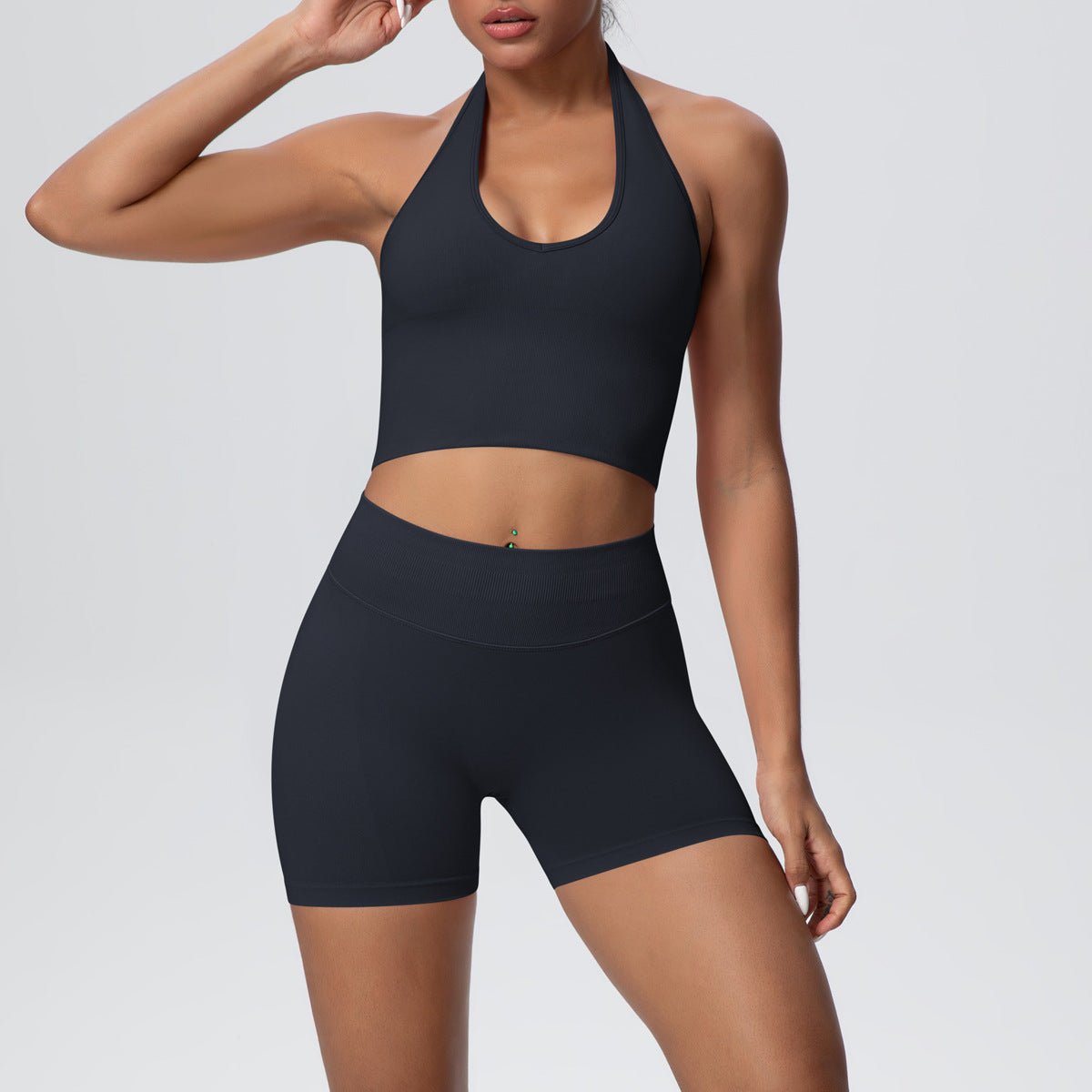 Vest Shorts Suit-Black