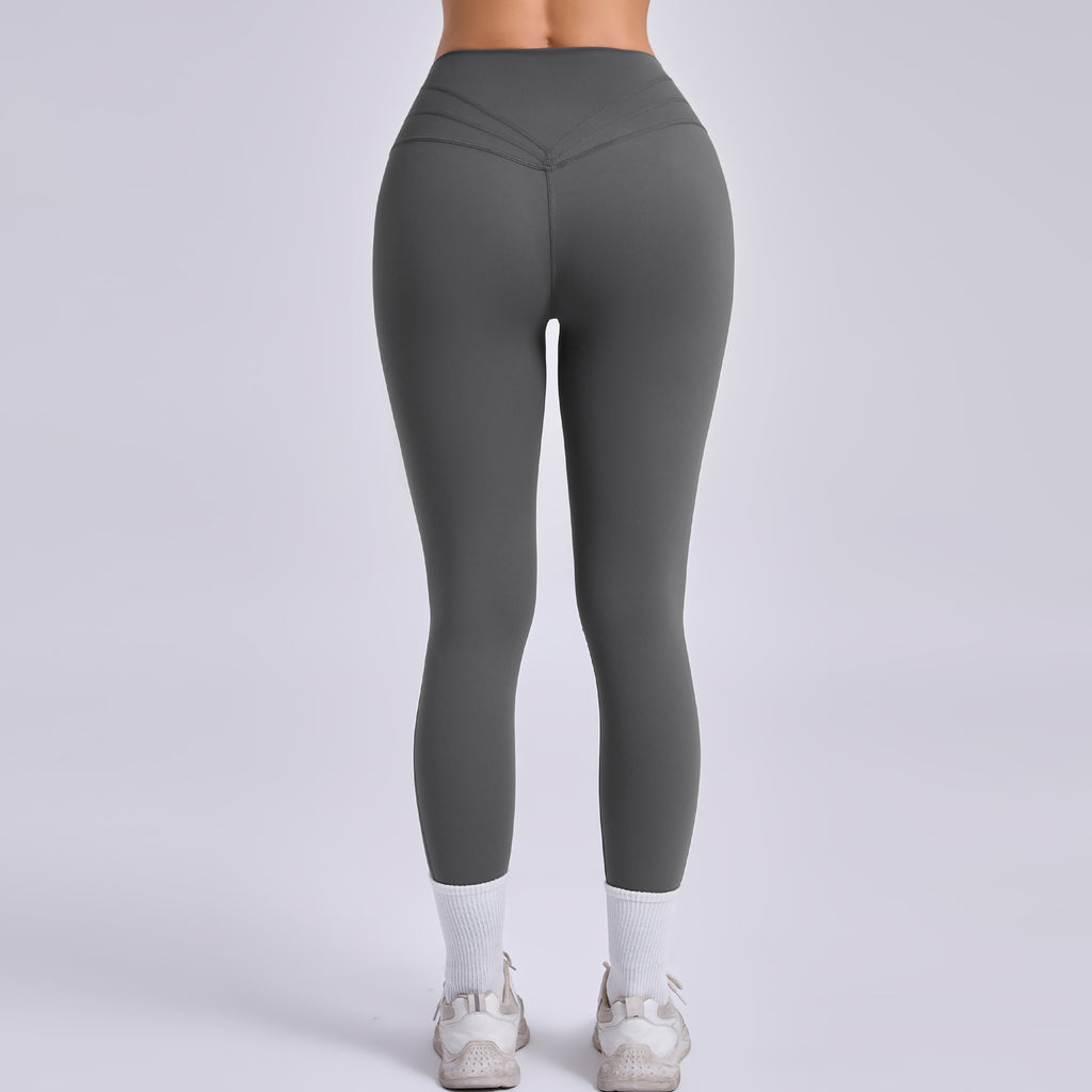 Outdoor Running Fitness Pants Hip Raise Yoga Pants Patchwork Knitting Tight High Waist Breathable Sports Yoga Pants