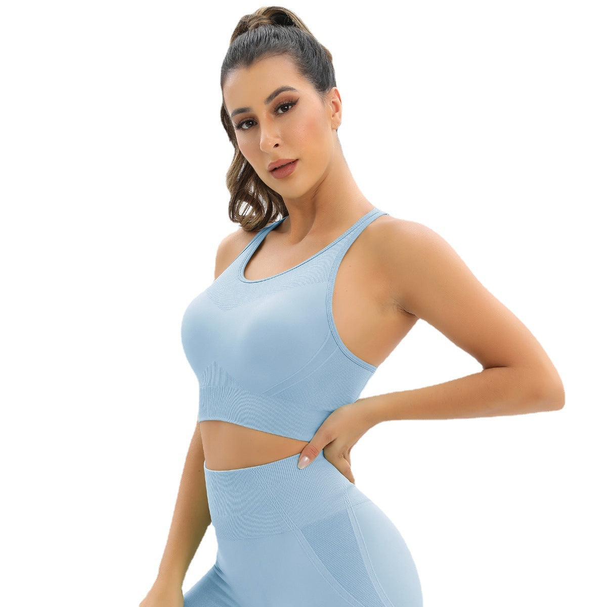 Débardeur de yoga respirant, sous-vêtement de course et de sport, sans coutures, dos gainant, antichoc, soutien-gorge de sport push-up