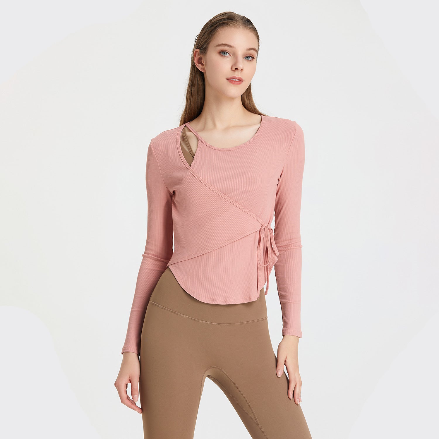 Loose Lace Breathable Sports Blouse Women Yoga Clothes Running Quick Drying Clothes Training Long Sleeve T shirt Workout Clothes Top