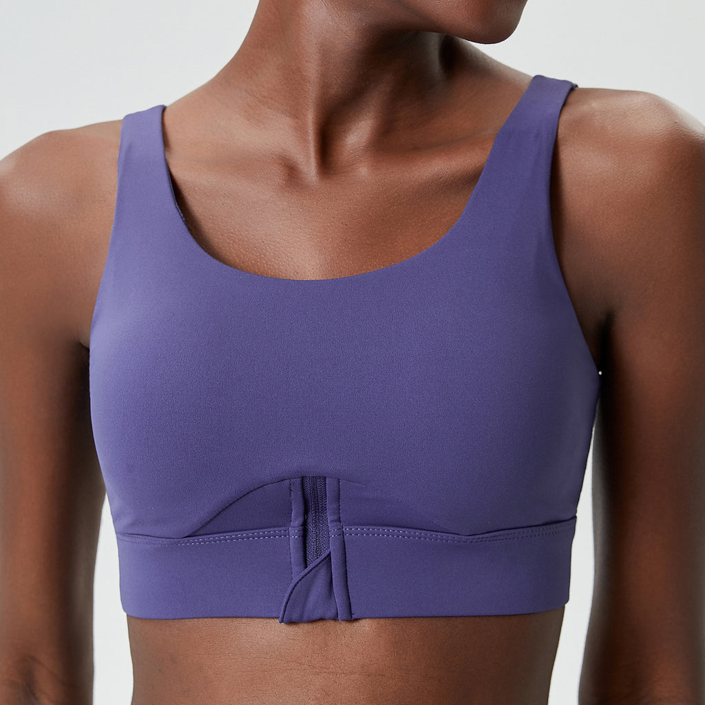 Soutien-gorge de sport à demi-zip avec bonnet d'oxygène pour femme, soutien-gorge de yoga et gilet de maintien de la poitrine