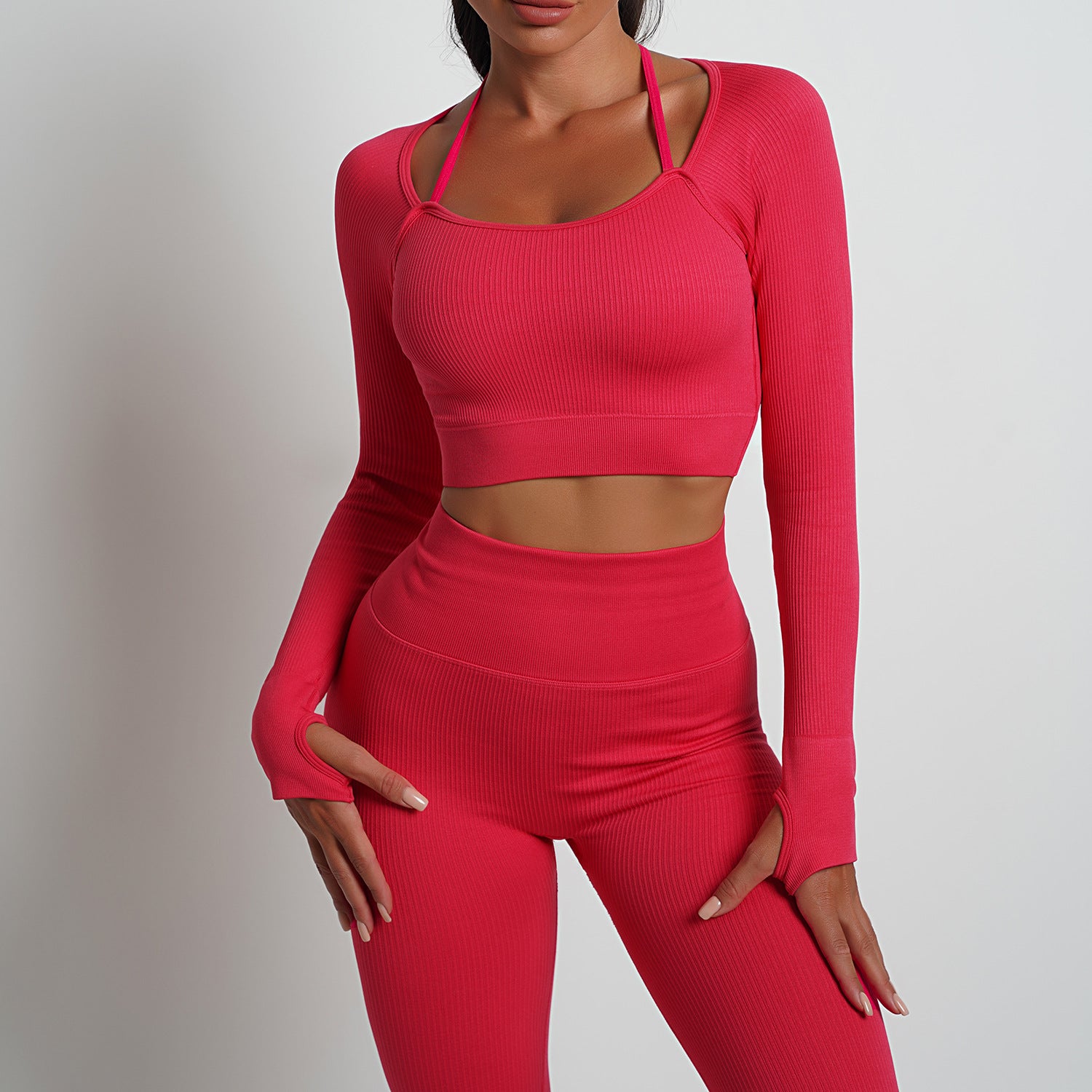 Rose Red Long Sleeve with Chest Pad